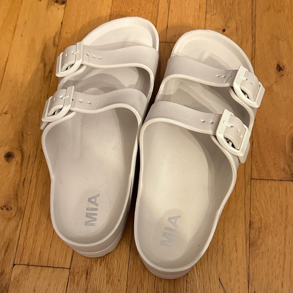 MIA Ivory Double Strap Sandals